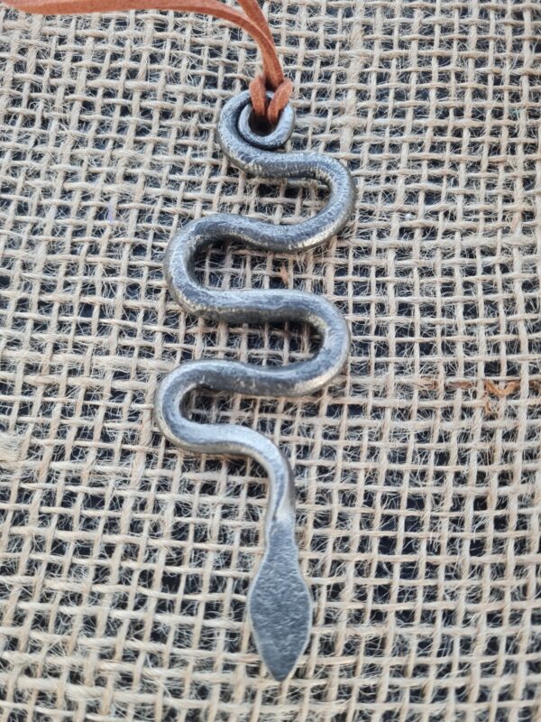 Hand Forged Snake Pendant - Viking Style Amulet / Pendant - Image 2